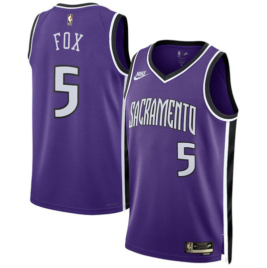 Sacramento Kings #5 De'Aaron Fox Purple 2024 25 Classic Edition Swingman