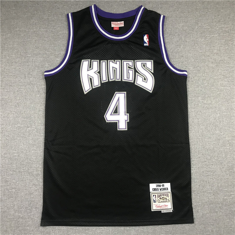 Sacramento Kings#4 Webber Kings 4 Black 1998-99 Style 2