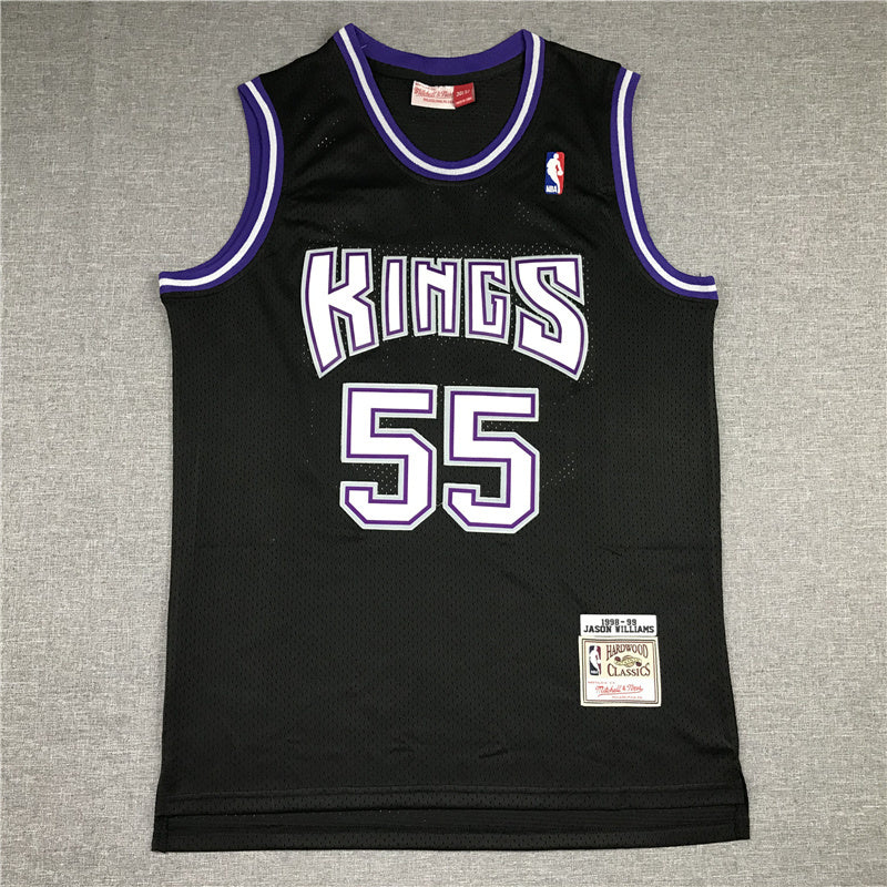Sacramento Kings#55 Williams Kings 55 Black Retro Logo Style 2