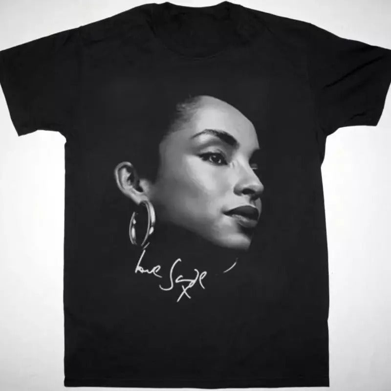 Sade Adu World Tour Tshirt Face Short Sleeve Black All Size Hoodie, Sweatshirt | WearSparks.com
