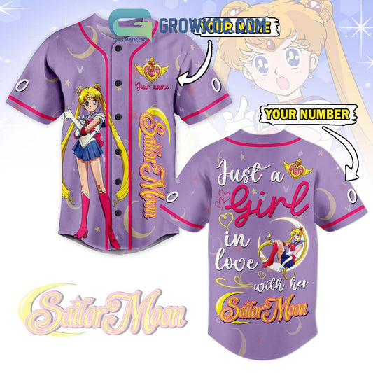 Sailor Moon Just A Girl In Love With Her Personalized Baseball Jersey