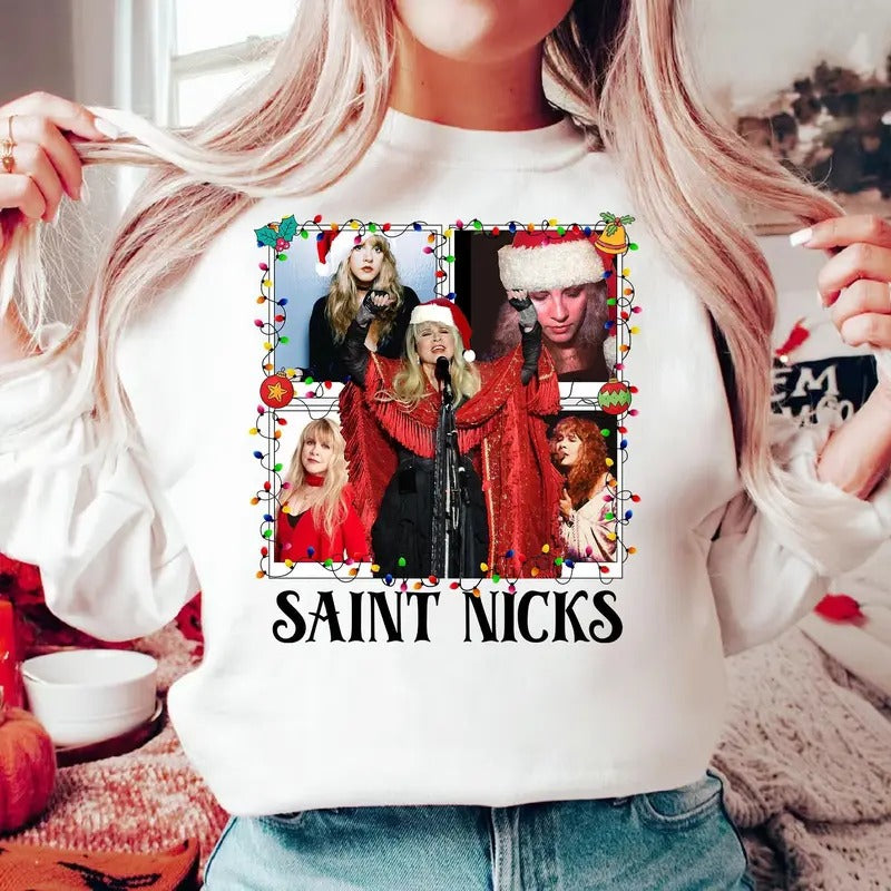Saint Nicks Christmas Stevie Nicks Shirt Saint Nicks Shirt Merry Christmas Shirt Don't Be A Lady Be A Legend Shirt Music...