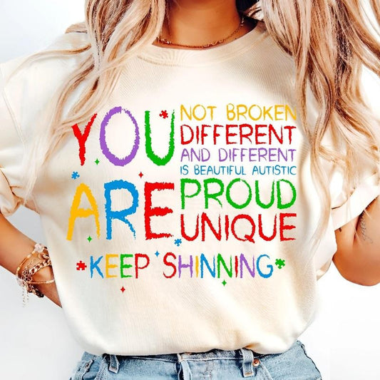[Sale To 45% Off] Autism Awareness You Are Different T-Shirt, Different Is Beautiful, Accept Love Understand, Autism...