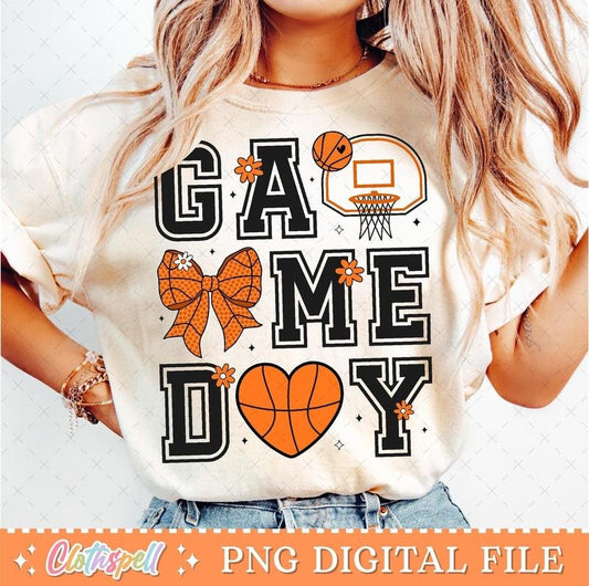 [Sale To 45% Off] Basketball Game Day T-Shirt, Basketball Mama T-Shirt, Coquette Basketball Shirt, Gift For Mom, Mother's...