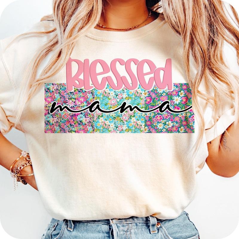 [Sale To 45% Off] Blessed Mama T-Shirt, Floral Mama T-Shirt, Christian Mom Shirt, Mom Life Shirt, Bible Verses Shirt, She...