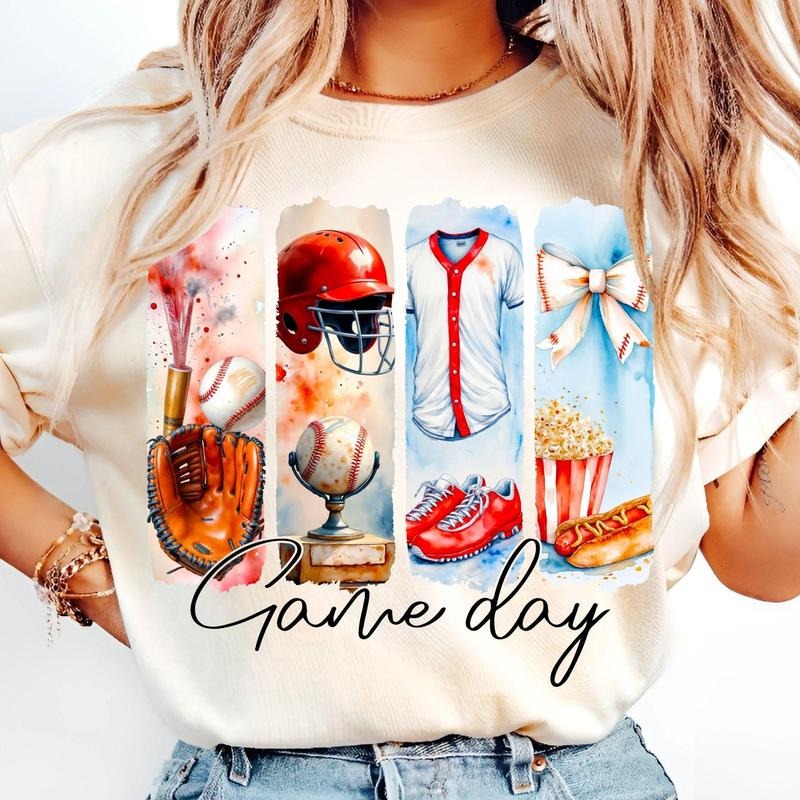 [Sale To 45% Off] Game Day Baseball Coquette T-Shirt, Baseball Bow T-Shirt, Baseball Mama Shirt, Gift For Mom, Mother's...