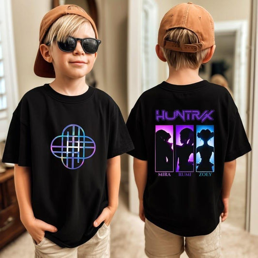 [Sale up To 30%] Kids Huntrix Girls Kpop Demon Hunters Two-sided Shirt Youth Style Tee, Unisex T-Shirt Hoodie, Sweatshirt