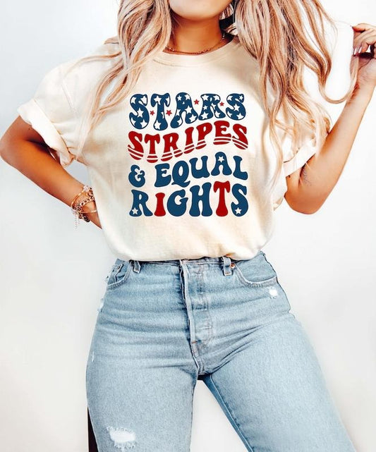 [Sale up to 30%] Stars Stripes And Equal Rights,Retro Fourth Of July,Liberal American Shirt, Patriotic Gift,Feminist...