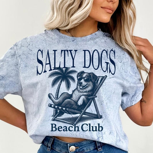Salty Dogs Beach Club Aussie Shirt ~ Unisex Apparel Relaxed Fit Printed In The USA Clothing Womenswear Casual Comfort...