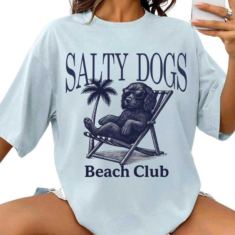 Salty Dogs Beach Club Boykin Spaniel Shirt ~ Unisex Apparel Relaxed Fit Printed In The USA Clothing Womenswear Casual...