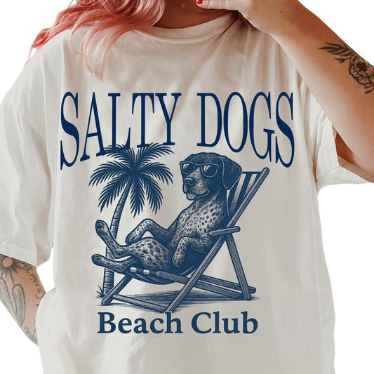 Salty Dogs Beach Club GSP Shirt ~ Unisex Apparel Relaxed Fit Printed In The USA Clothing Womenswear Casual Comfort Cotton...