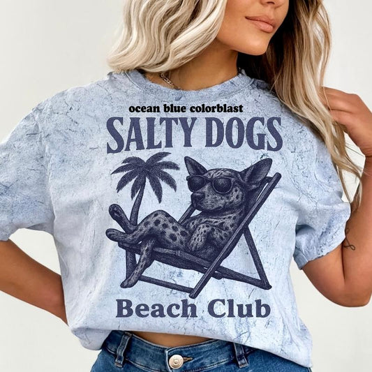 Salty Dogs Beach Club Leopard Catahoula Shirt ~ Unisex Apparel Relaxed Fit Printed In The USA Clothing Womenswear Casual...