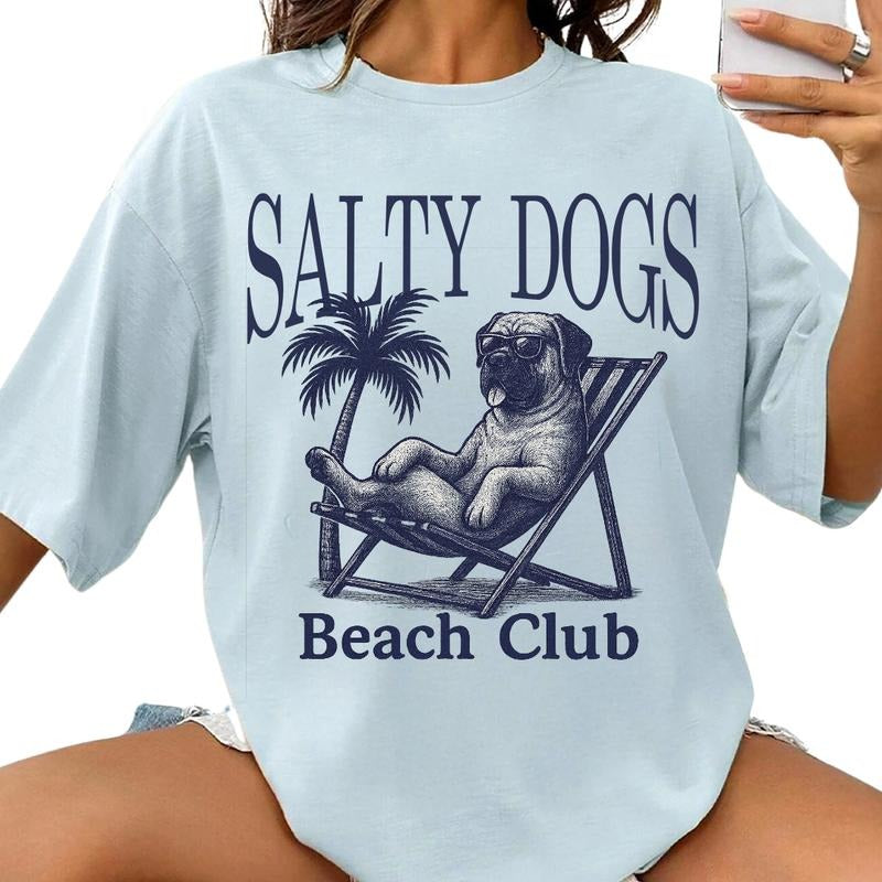 Salty Dogs Beach Club Mastiff Shirt ~ Unisex Apparel Relaxed Fit Printed In The USA Clothing Womenswear Casual Comfort...