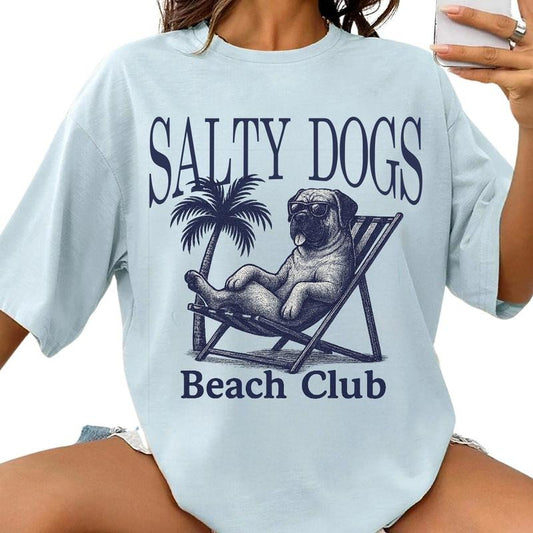 Salty Dogs Beach Club Mastiff Shirt ~ Unisex Apparel Relaxed Fit Printed In The USA Clothing Womenswear Casual Comfort...
