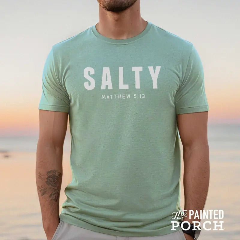 Salty Mens Christian Shirt Mens Christian Gifts Faith Shirt Cool Christian Shirts For Men Trendy Christian Mens Shirt...