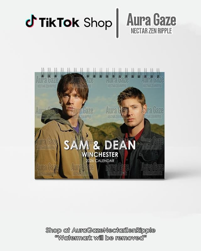 Sam & Dean Winchester 2026 Wall Calendar Planner, Unique Holiday Gift, Fan Gift, Gift For Her, Sam Winchester & Dean...