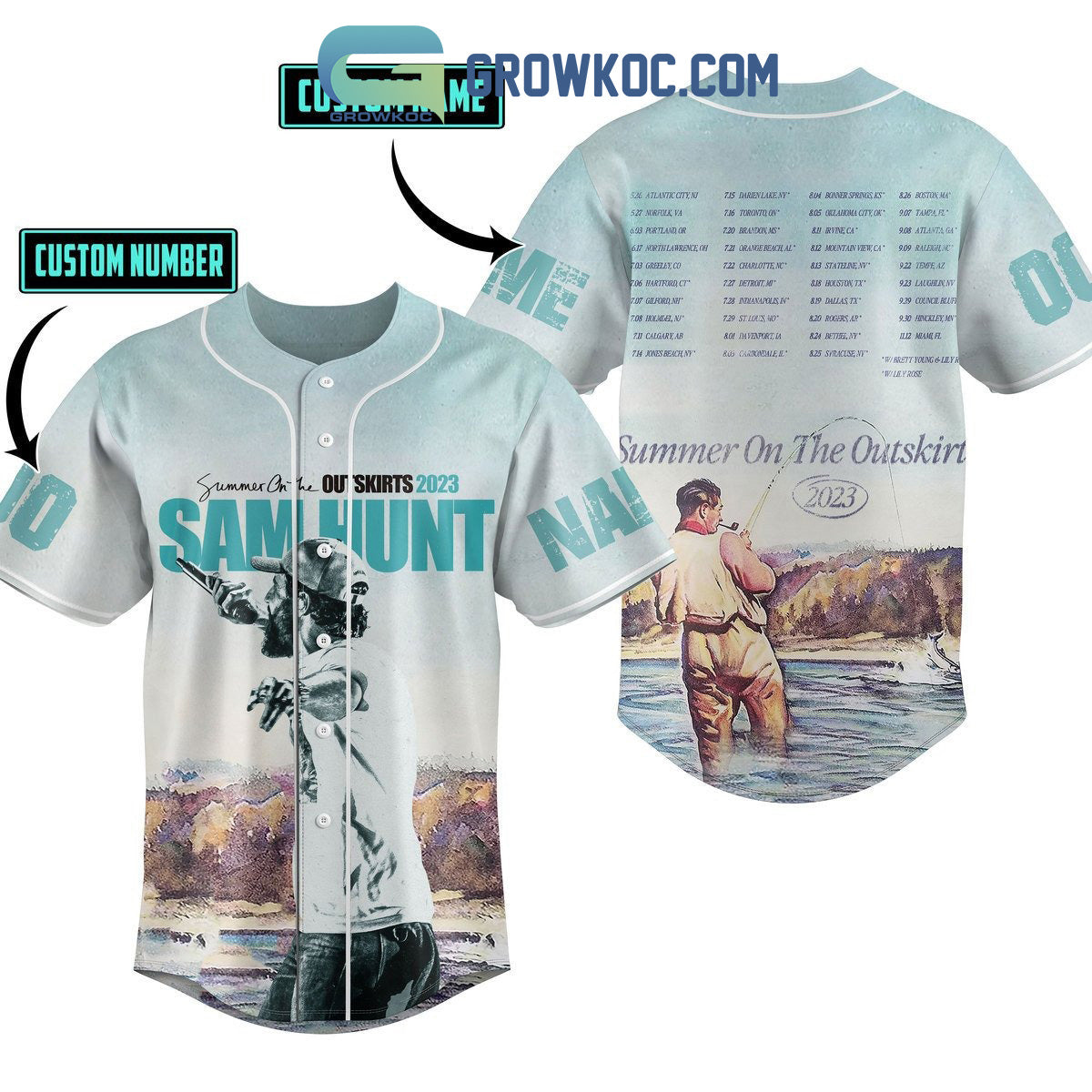 Sam Hunt Summer On The Outskirt 2023 Personalized Baseball Jersey
