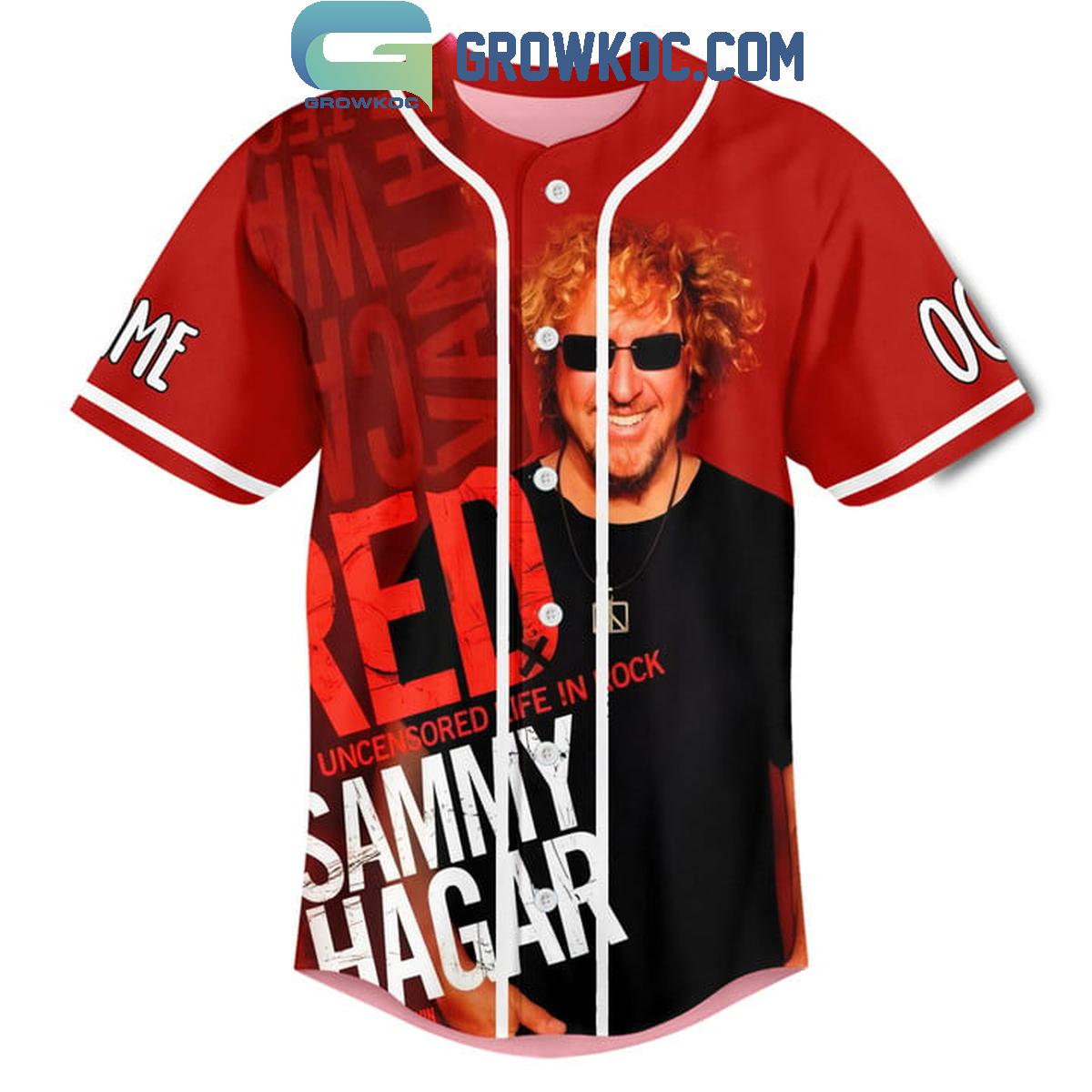 Sammy Hagar Red My Uncensored Life in Rock Personalized Baseball Jersey