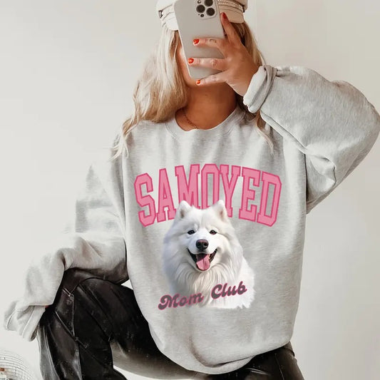 Samoyed Mom Club Sweatshirt ~ Sweatshirt Unisex Apparel Relaxed Fit Printed in the USA Clothing Womenswear Casual and...
