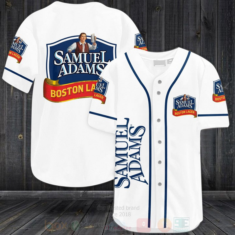FASHION Samuel Adams Boston Lager Baseball Jerseys Botton Shirt