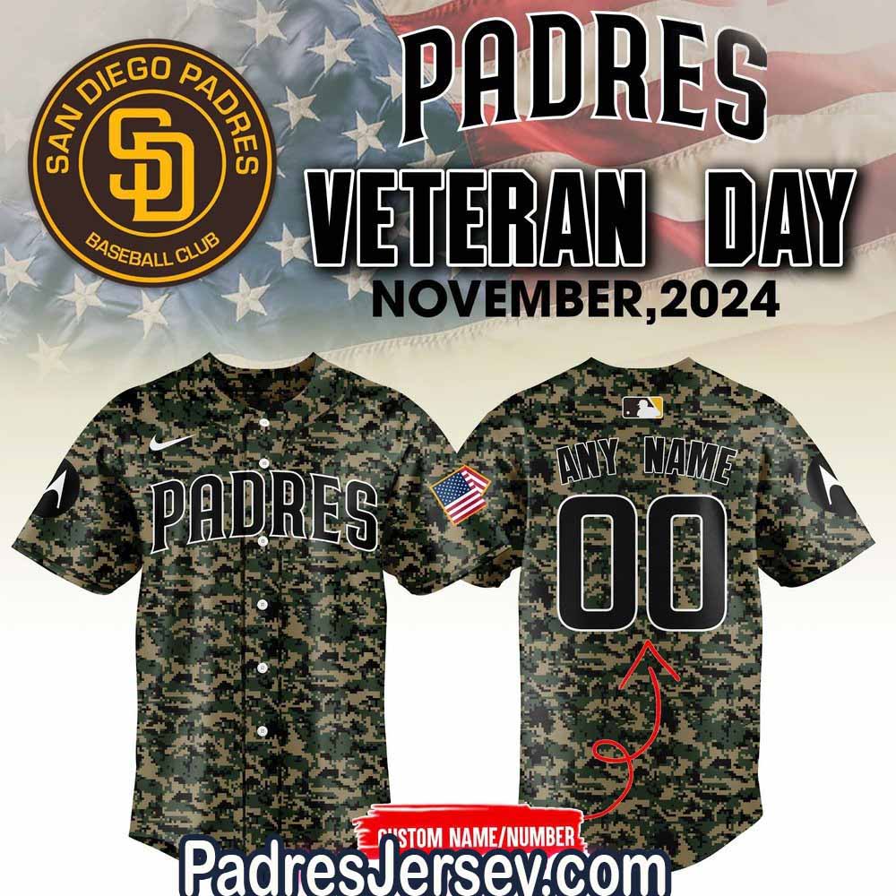 San Diego Padres Baseball Jersey Outfit Veteran Day 2024 - Padres Jersey Oasis: Elevate Your Baseball Style... (Image 1)