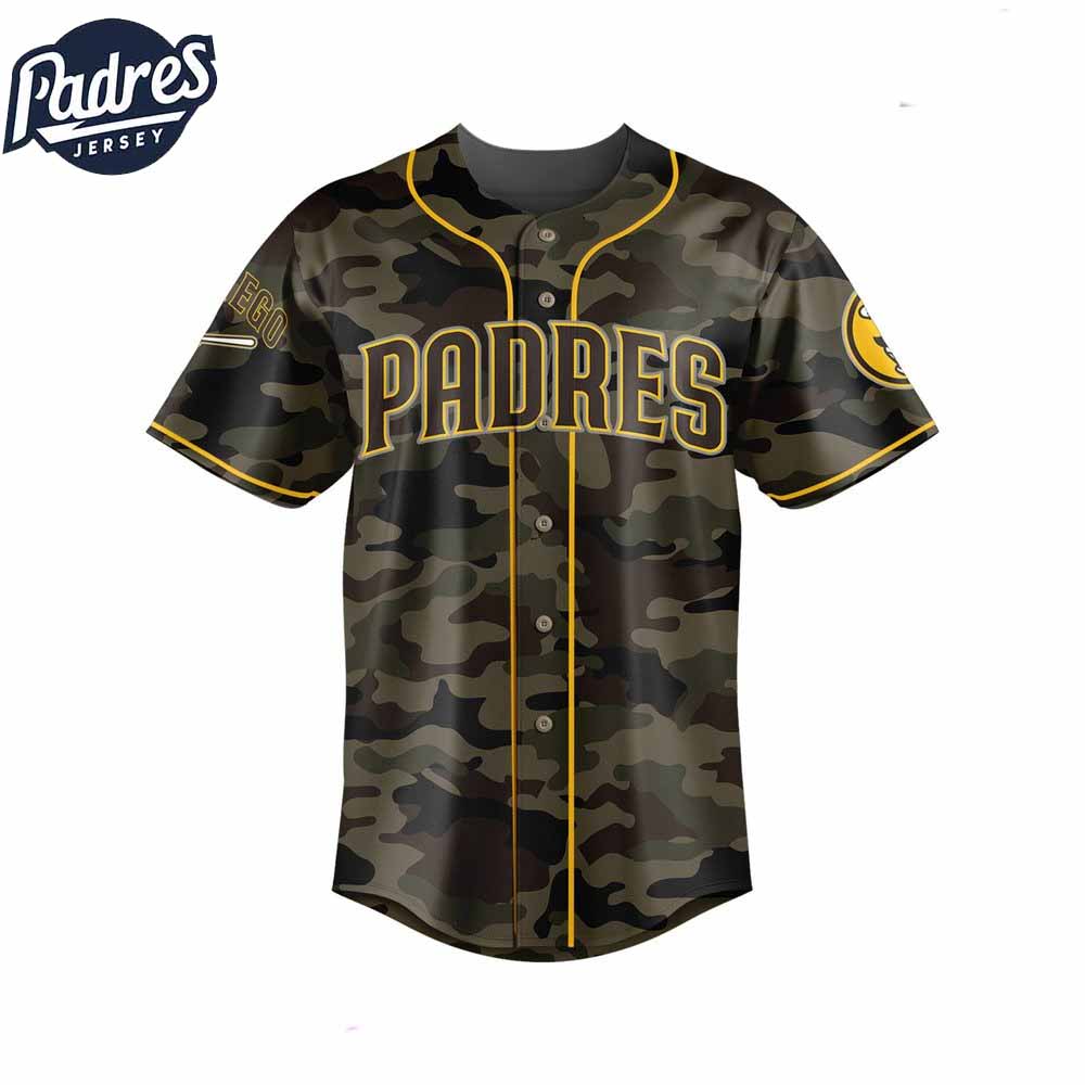 San Diego Padres Camo Custom Baseball Jersey Style - Padres Jersey Oasis: Elevate Your Baseball Style Game... (Image 1)