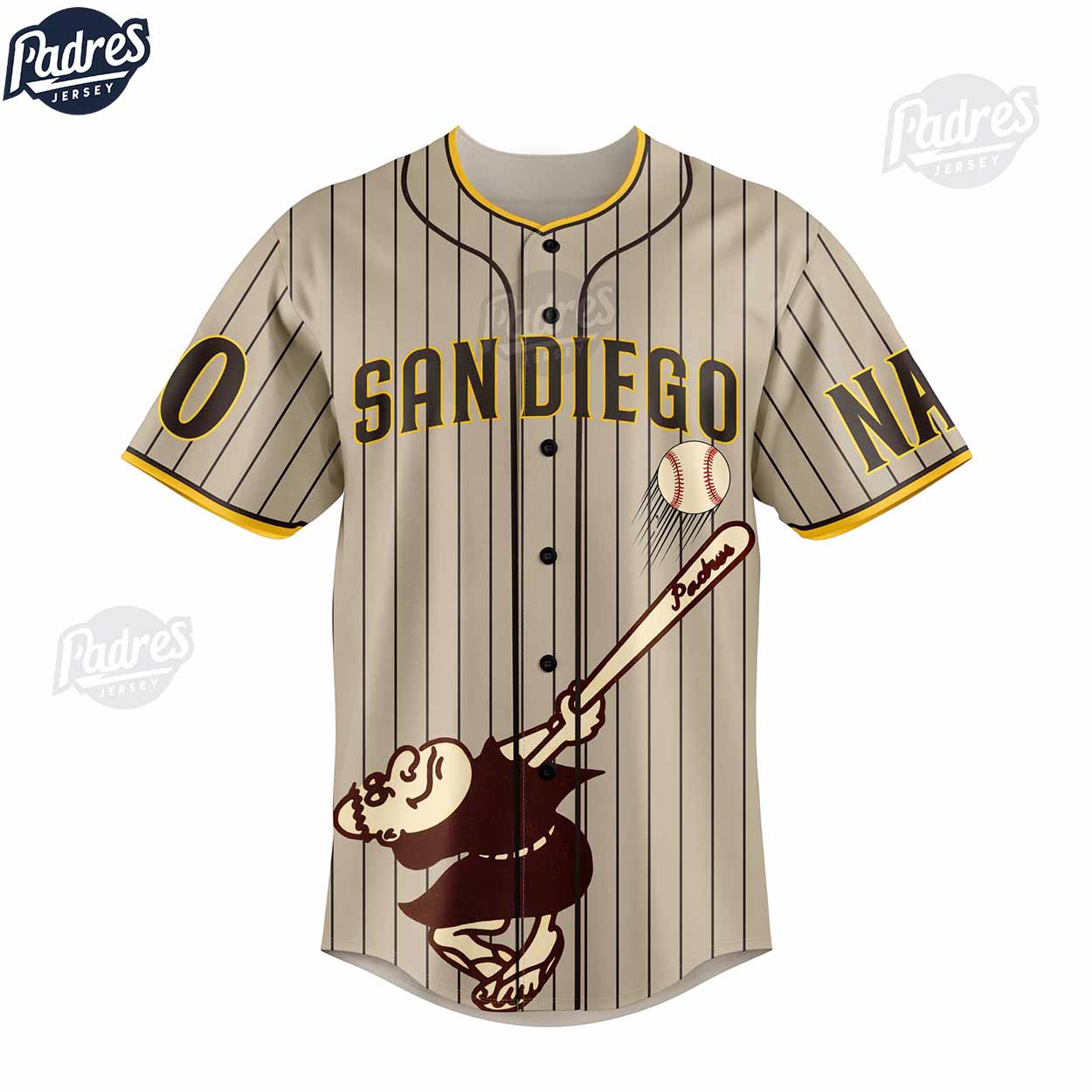 San Diego Padres Custom Baseball Jersey Style - Padres Jersey Oasis: Elevate Your Baseball Style Game T-Shirts,... (Image 2)