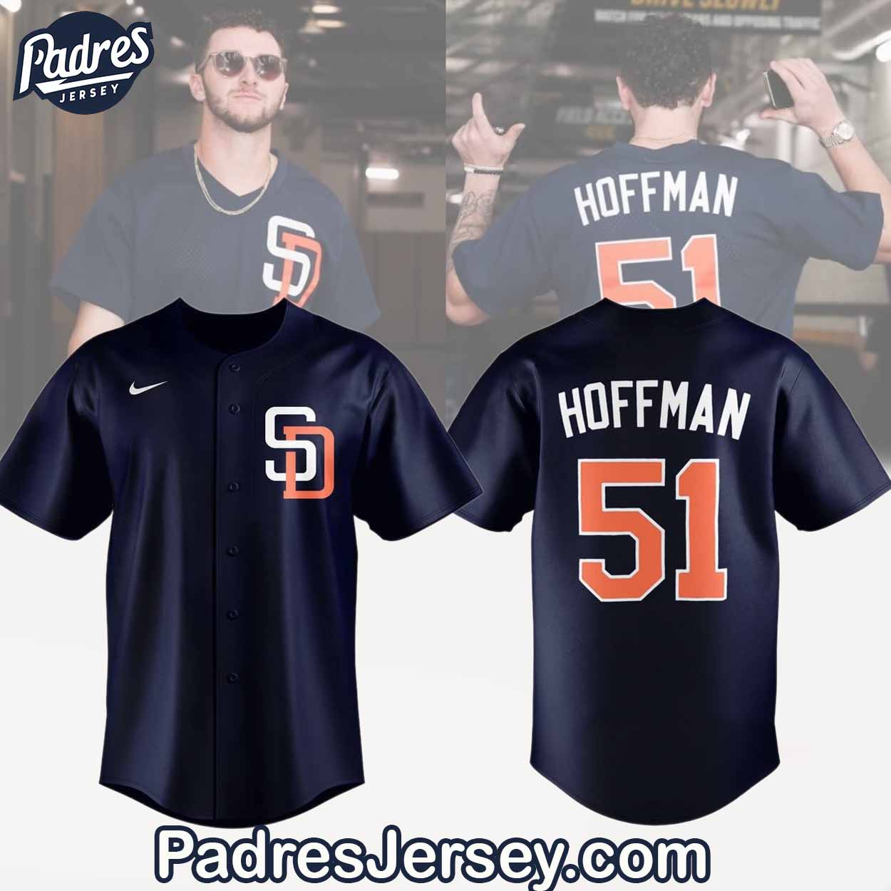 San Diego Padres Hoffman Baseball Jersey Outfit - Padres Jersey Oasis: Elevate Your Baseball Style Game... (Image 1)