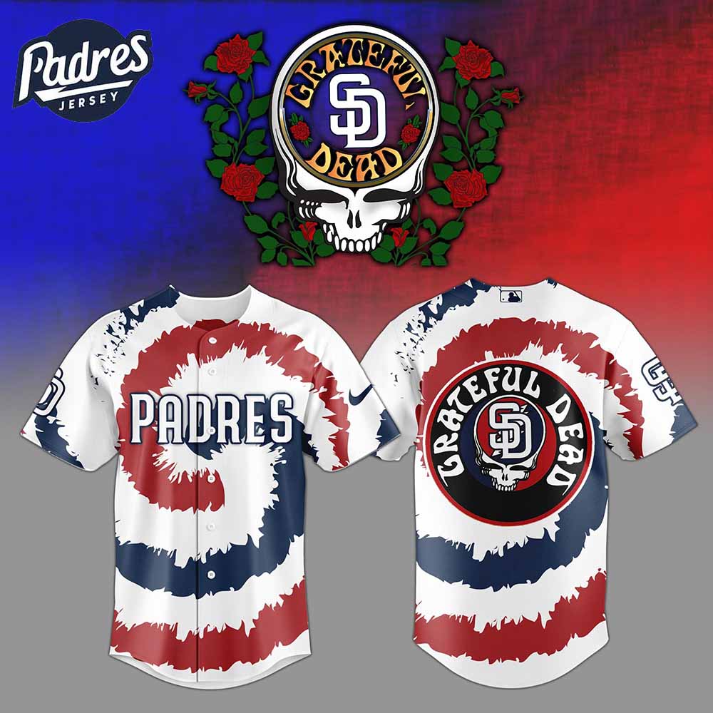 San Diego Padres MLB x Grateful Dead Personalized Baseball Jersey Outfit - Padres Jersey Oasis: Elevate Your Baseball...
