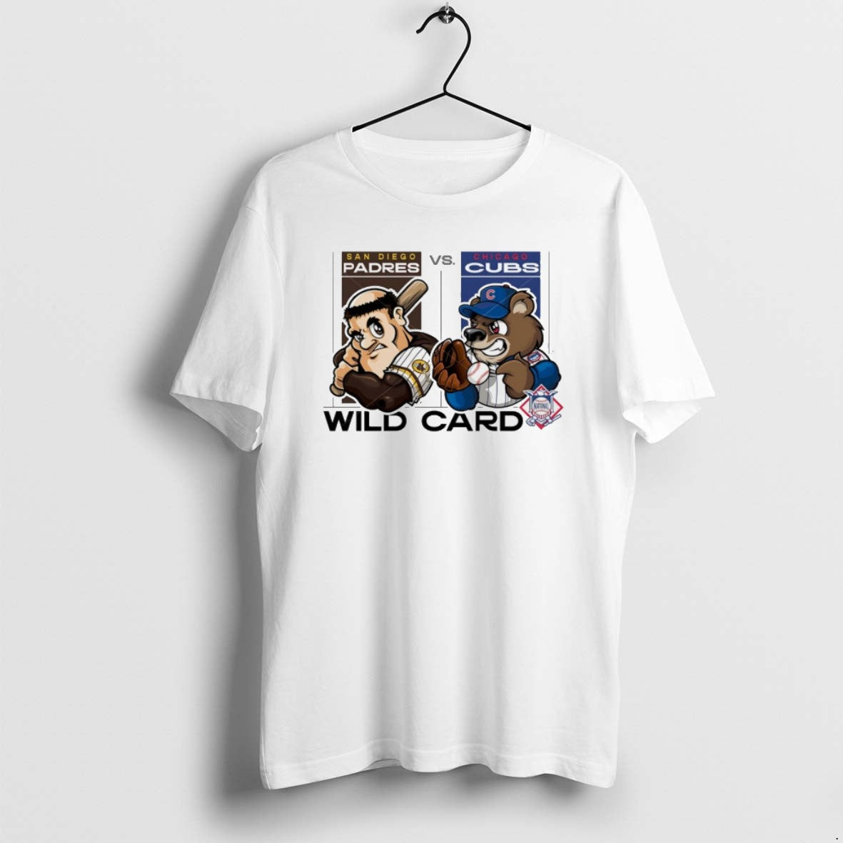 San Diego Padres Vs Chicago Cubs 2025 Mlb Wild Card Matchup Mascot T Shirts