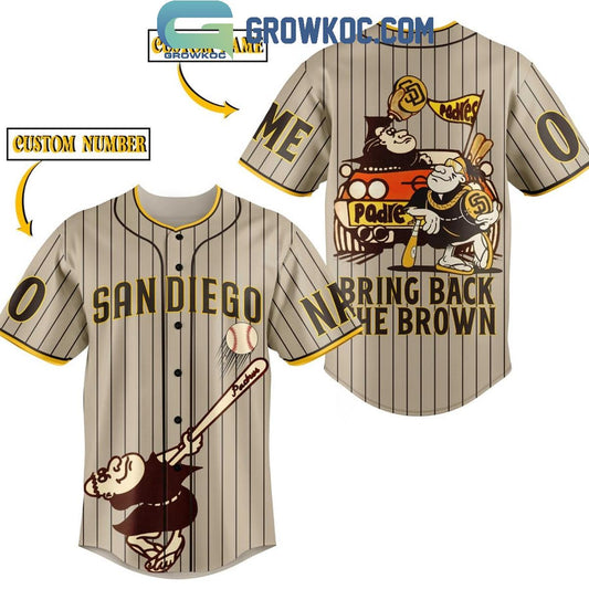 San Diego Pardes Bring Back The Brown Personalized Baseball Jersey