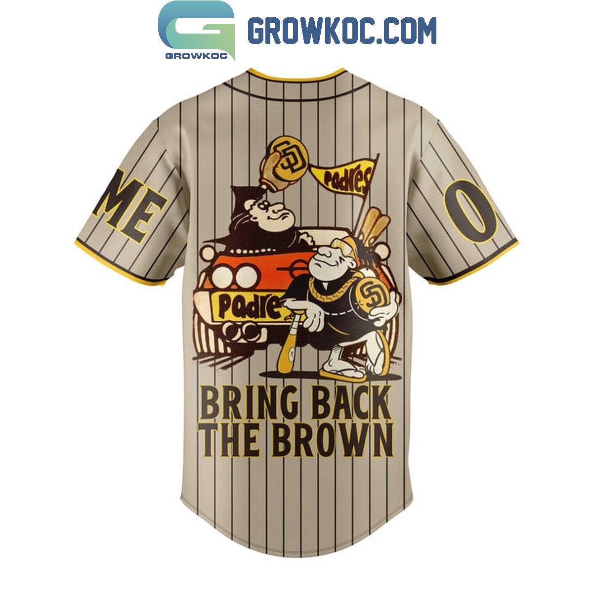 San Diego Pardes Bring Back The Brown Personalized Baseball Jersey