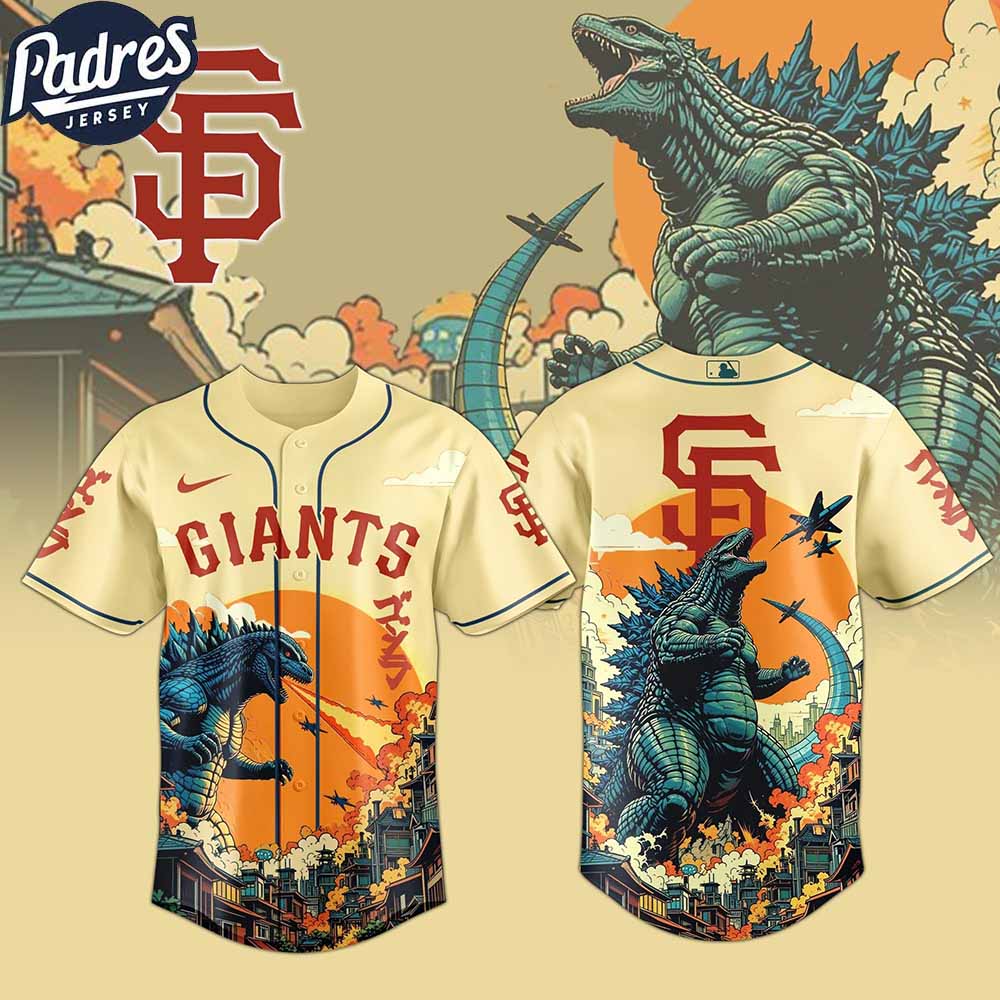 San Francisco Giants MLB Godzilla 2025 Baseball Jersey - Padres Jersey Oasis: Elevate Your Baseball Style Game T-Shirts,...