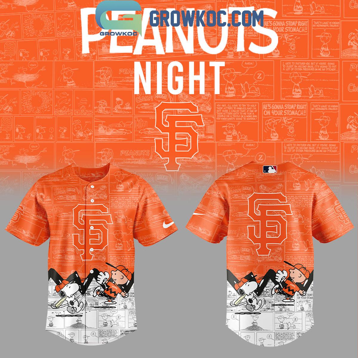San Francisco Giants Peanuts 75th Anniversary Baseball Jersey