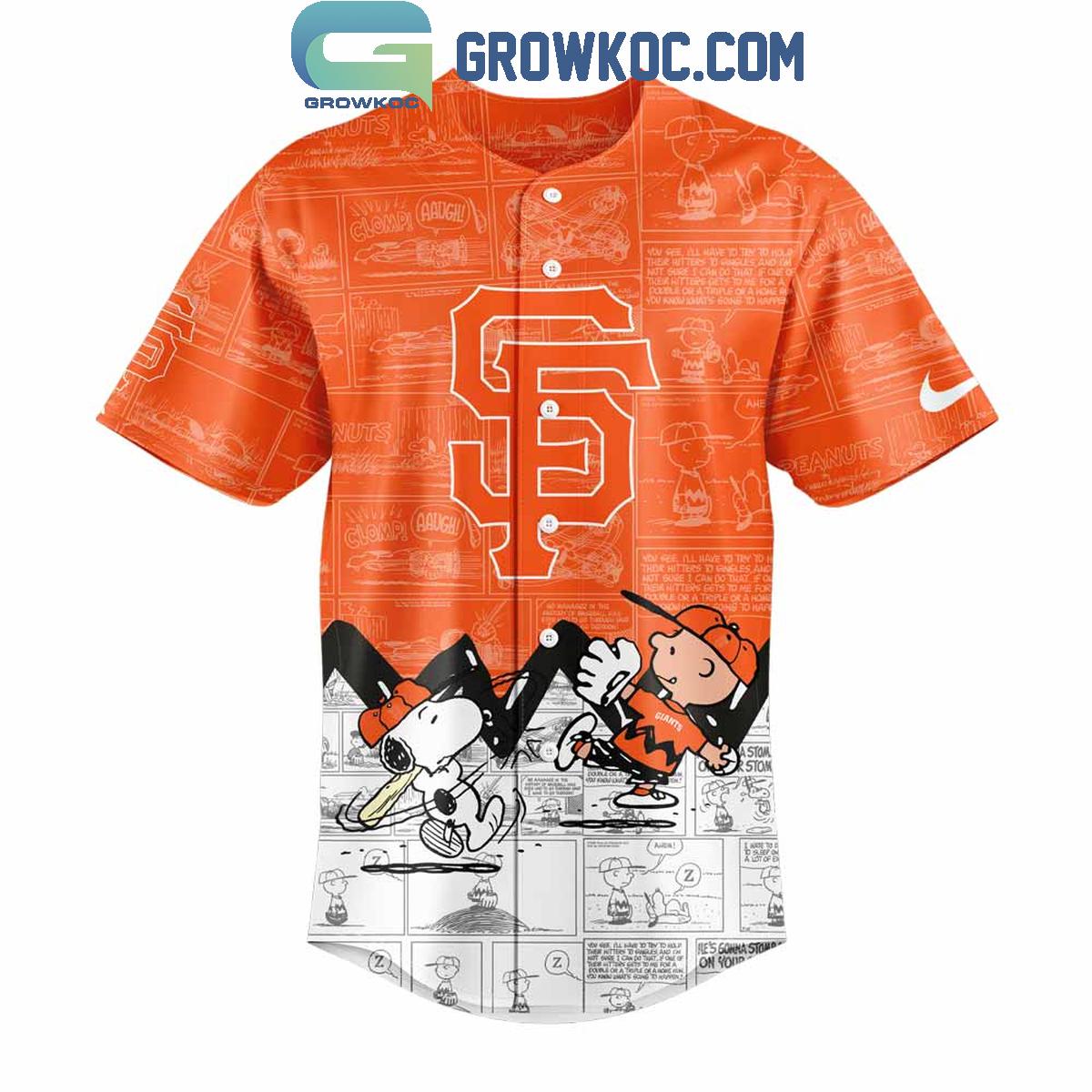 San Francisco Giants Peanuts 75th Anniversary Baseball Jersey
