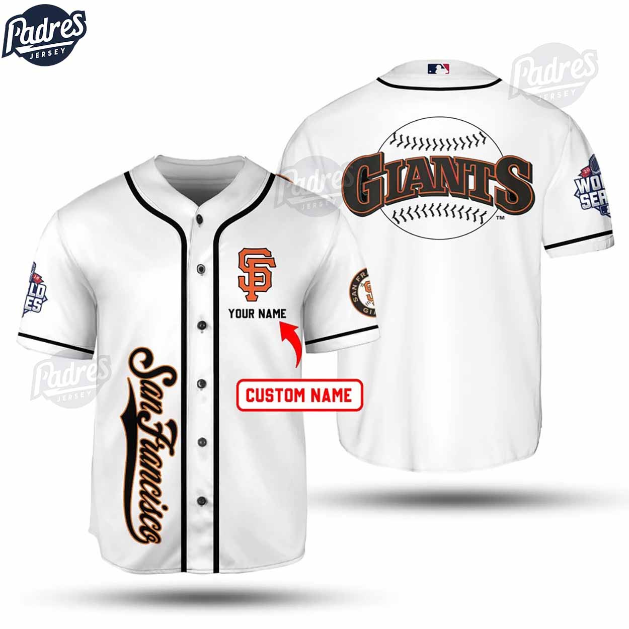 San Francisco Giants White Custom Baseball Jersey - Padres Jersey Oasis: Elevate Your Baseball Style Game T-Shirts,...