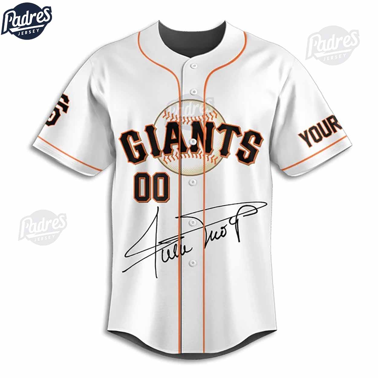 San Francisco Giants Willie Mays Custom Baseball Jersey Style - Padres Jersey Oasis: Elevate Your Baseball... (Image 3)