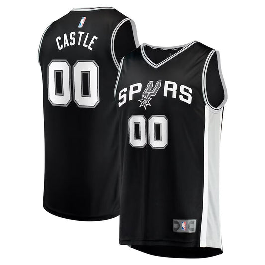 San Antonio Spurs Stephon Castle 2024 NBA Draft Fast Break Player Jersey - Icon Edition - Black
