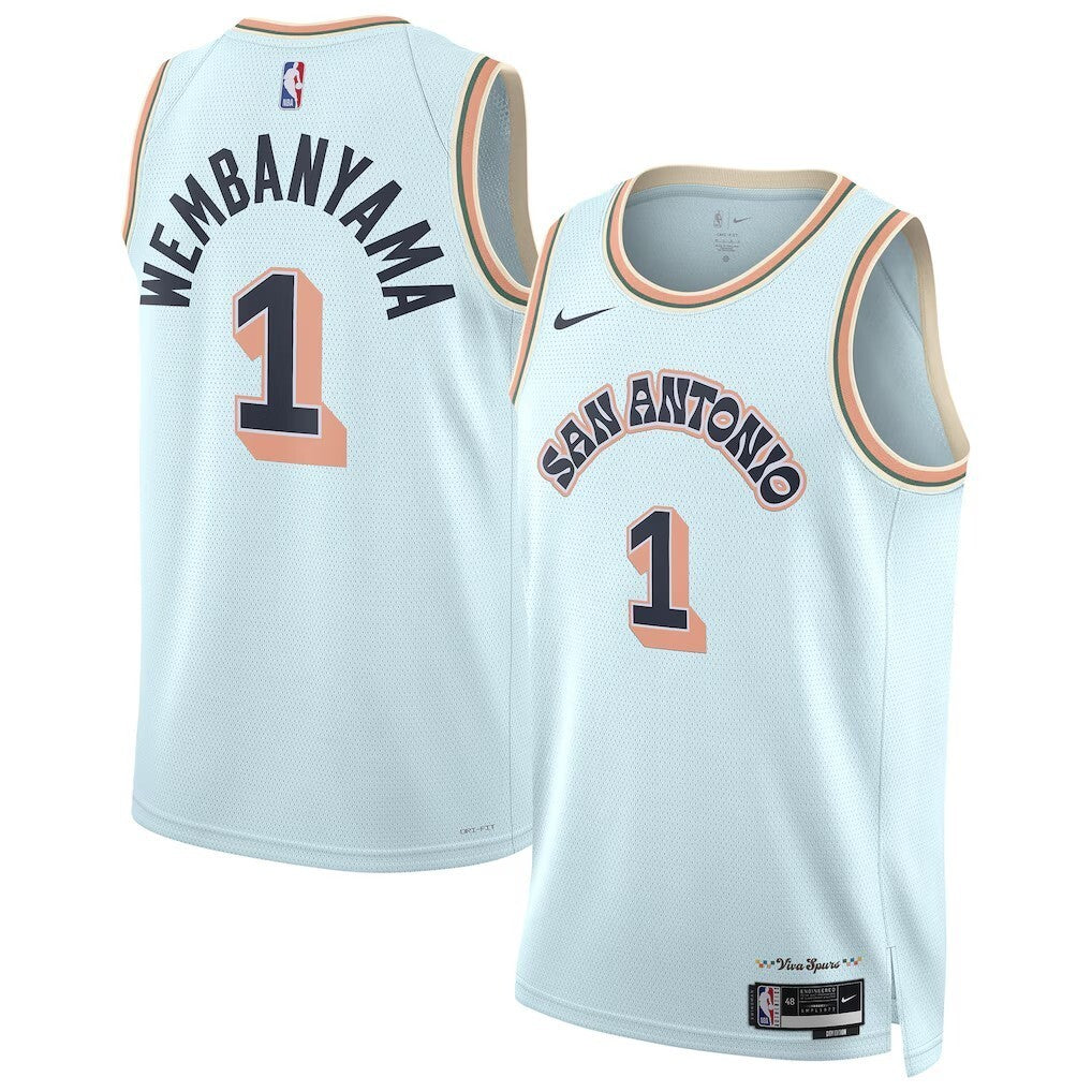 San Antonio Spurs #1 Victor Wembanyama Unisex 202425 Swingman Player Jersey - City Edition - Light Blue