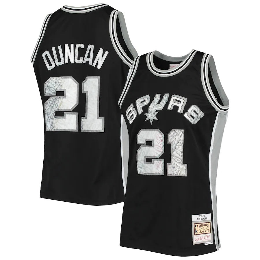 San Antonio Spurs #21 Tim Duncan Mitchell & Ness 1998-99 Hardwood Classics 75th Anniversary Diamond Swingman Jersey - Bl