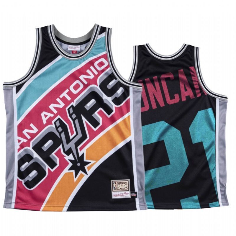 San Antonio Spurs #21 Tim Duncan Spurs Team 21 # · tim duncan Retro m&n Team Logo log Jersey