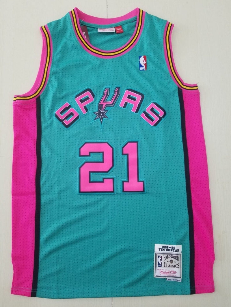 San Antonio Spurs #21 Tim Duncan throwback jersey green Spurs 21 Retro Light Green s-xxl Style 10