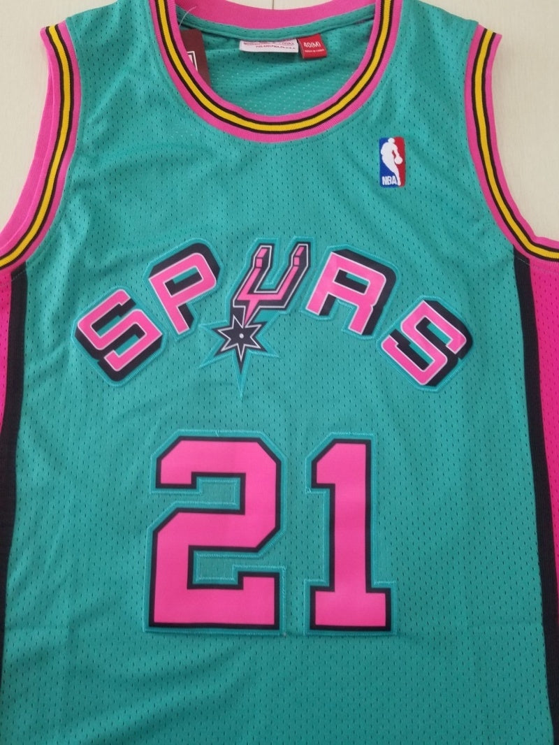 San Antonio Spurs #21 Tim Duncan throwback jersey green Spurs 21 Retro Light Green s-xxl Style 4