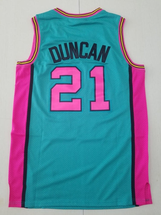 San Antonio Spurs #21 Tim Duncan throwback jersey green Spurs 21 Retro Light Green s-xxl Style 8