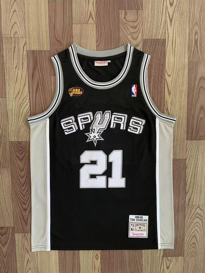 San Antonio Spurs #21 ducan finals jersey black Style 2