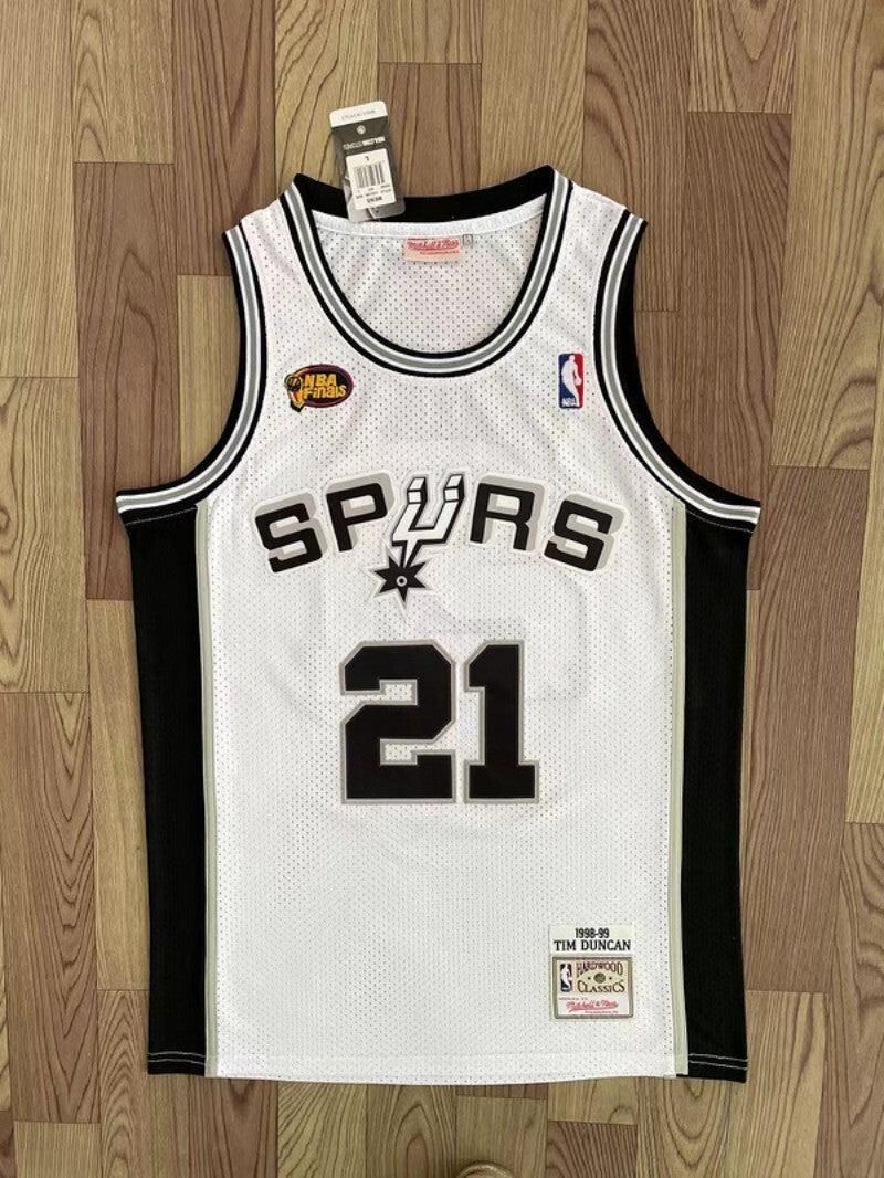 San Antonio Spurs #21 ducan finals jersey white Style 2