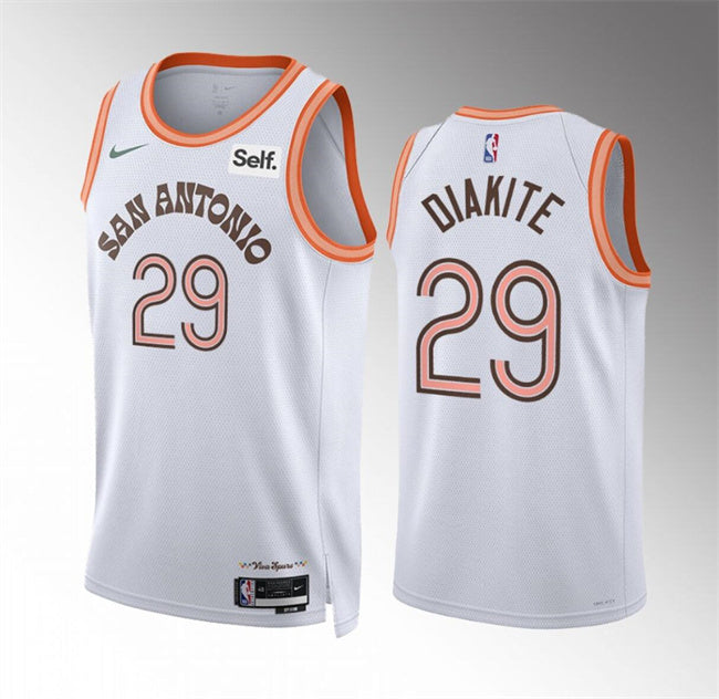 San Antonio Spurs #29 Mamadi Diakite White 2023 24 City EditionStitched Basketball