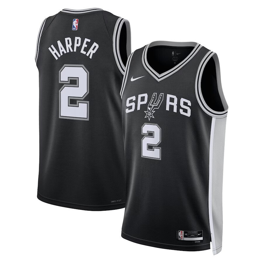 San Antonio Spurs #2 Dylan Harper Unisex 2025 NBA Draft First Round Pick Swingman Jersey - Icon Edition - Black