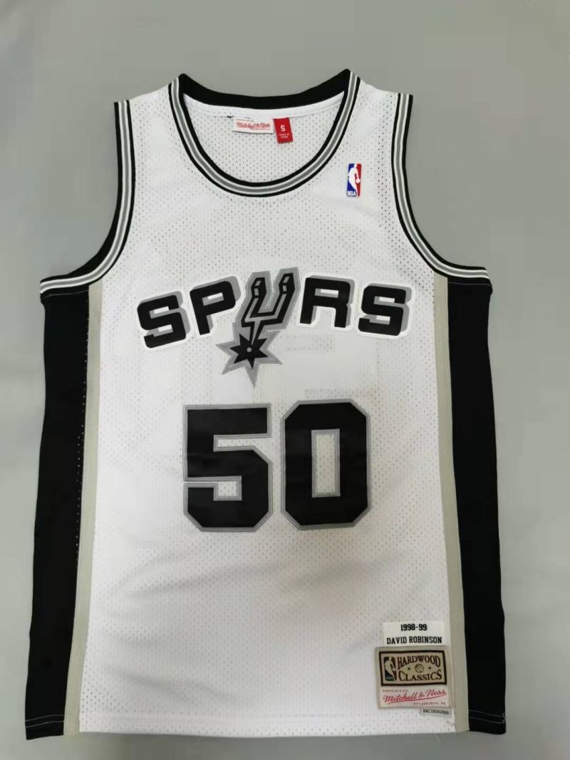 San Antonio Spurs #50 David Robinson Spurs 50# Retro - White Style 2
