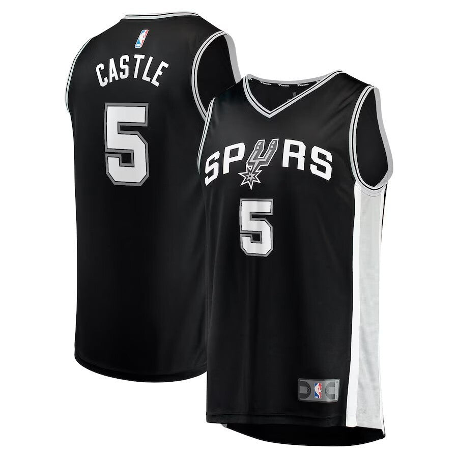 San Antonio Spurs #5 Stephon Castle 2024 NBA Draft Fast Break Player Jersey - Icon Edition - Black